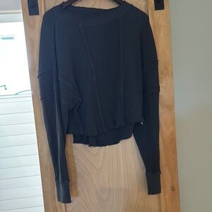 We The Free Black Oversized Boxy Sweatshirt